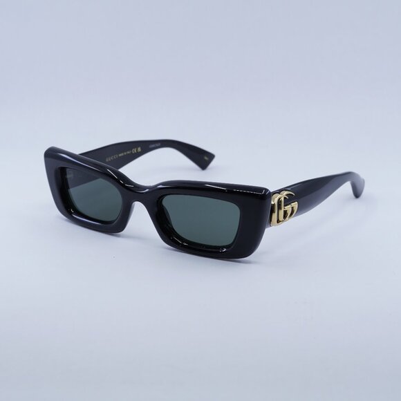 ?️ New Gucci GG1827S 001 Sunglasses - Shiny Black Frame, Grey Lenses main image 7
